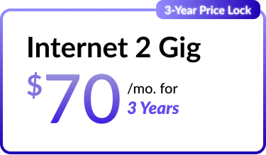 Mediacom Internet 2 Gig. $70 per mo. for 3 years. 